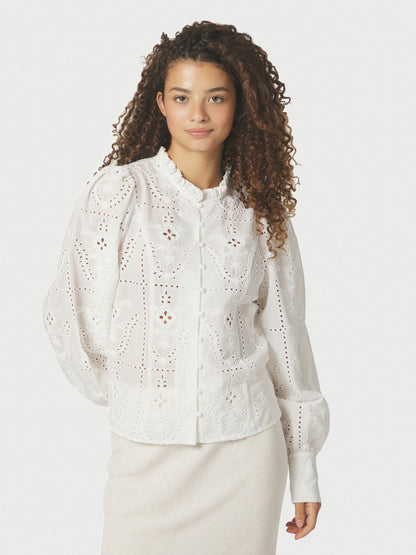 Gilda Embroidery Blouse White Neo Noir