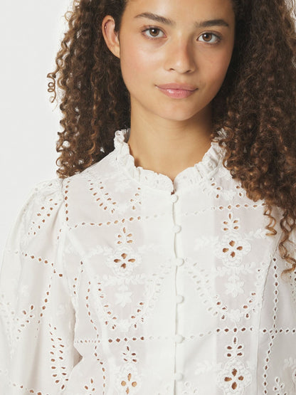 Gilda Embroidery Blouse White Neo Noir