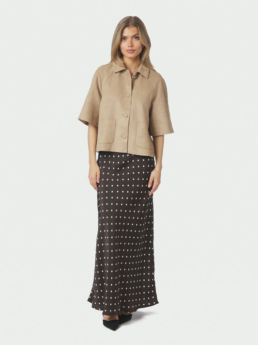 Viso Dot Skirt Dark Brown Neo Noir