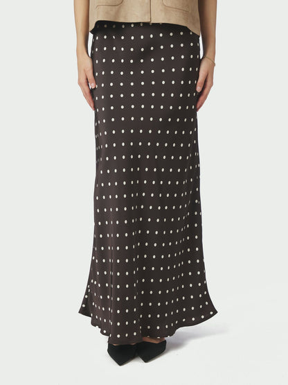 Viso Dot Skirt Dark Brown Neo Noir