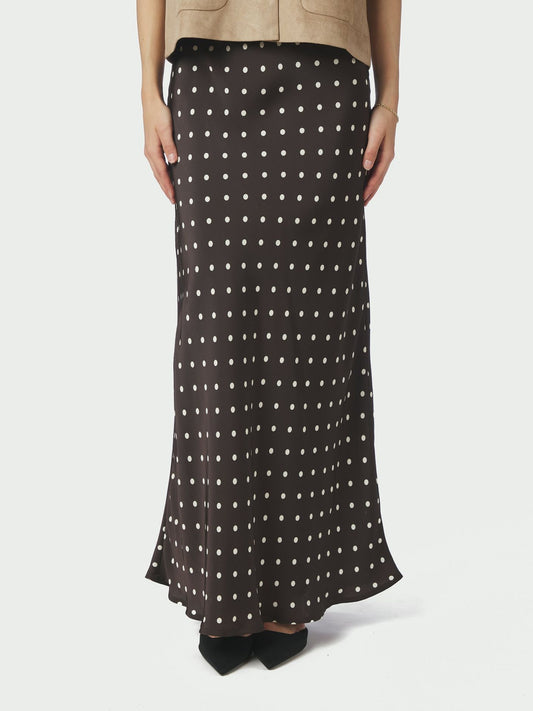 Viso Dot Skirt Dark Brown Neo Noir