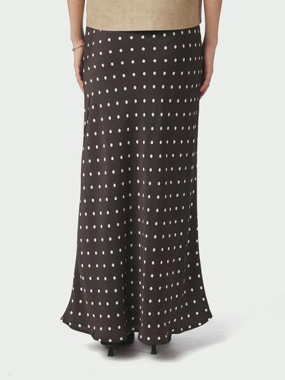 Viso Dot Skirt Dark Brown Neo Noir
