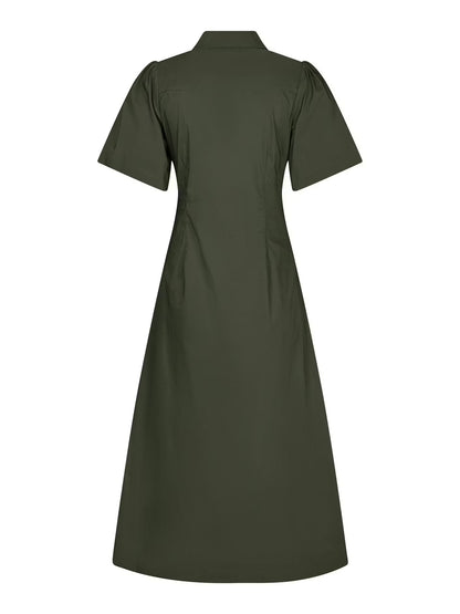 Baia Poplin Dress Army Neo Noir