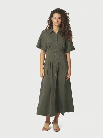 Baia Poplin Dress Army Neo Noir