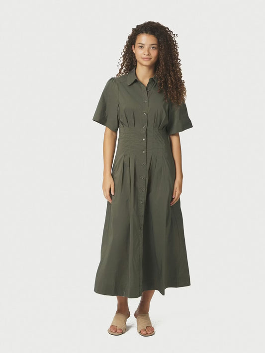 Baia Poplin Dress Army Neo Noir