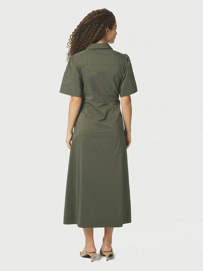 Baia Poplin Dress Army Neo Noir
