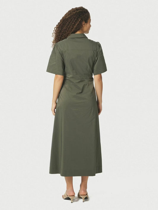 Baia Poplin Dress Army Neo Noir