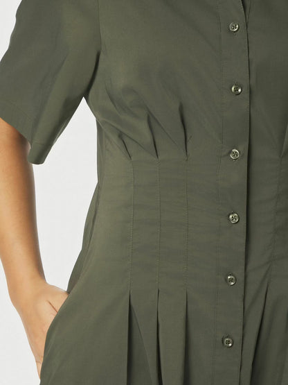 Baia Poplin Dress Army Neo Noir