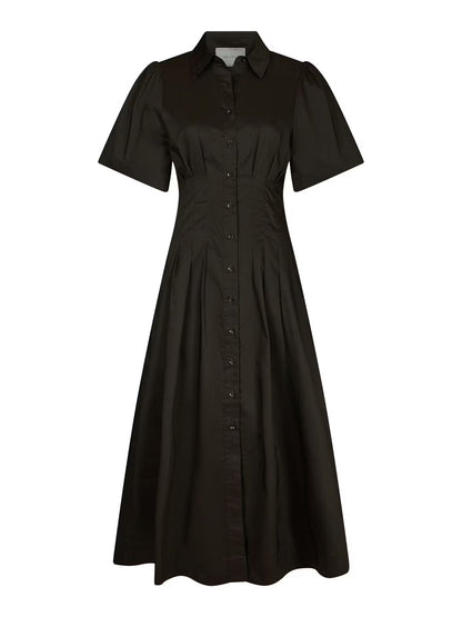 Baia Poplin Dress Chocolate Brown Neo Noir