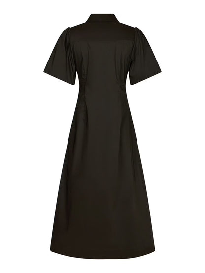 Baia Poplin Dress Chocolate Brown Neo Noir