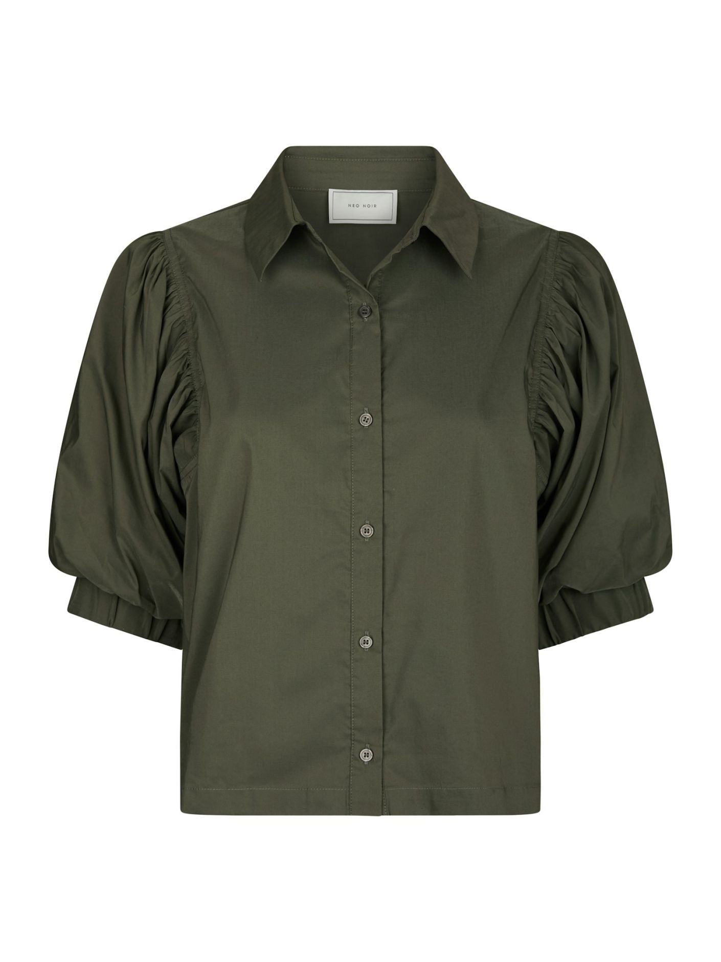Etta Poplin Shirt Army Neo Noir