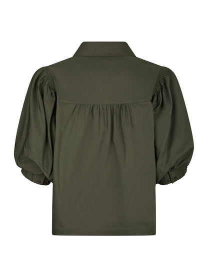 Etta Poplin Shirt Army Neo Noir