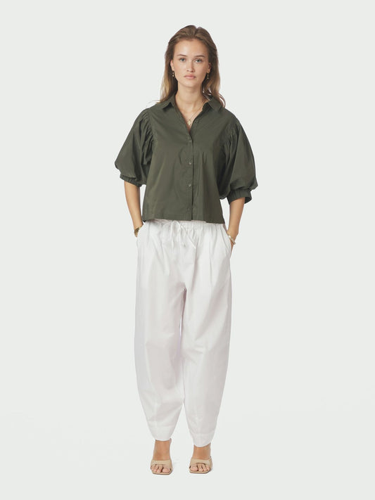Etta Poplin Shirt Army Neo Noir