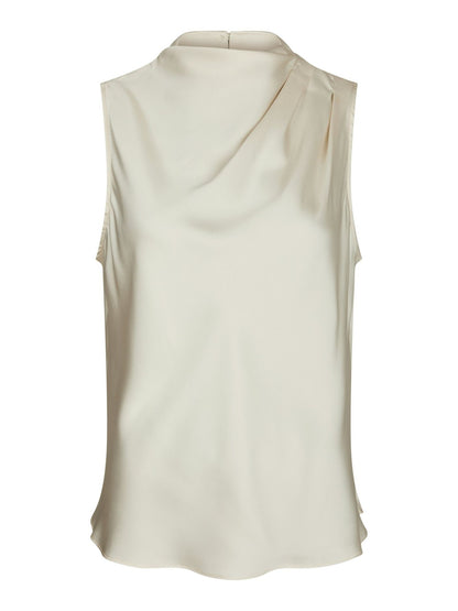 Isola Drapy Satin Top Creme Neo Noir