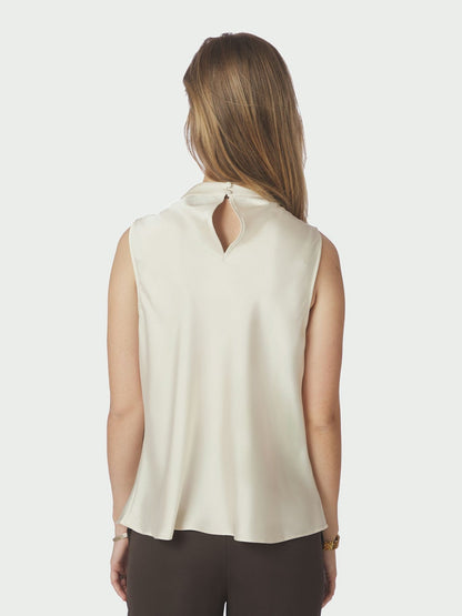 Isola Drapy Satin Top Creme Neo Noir