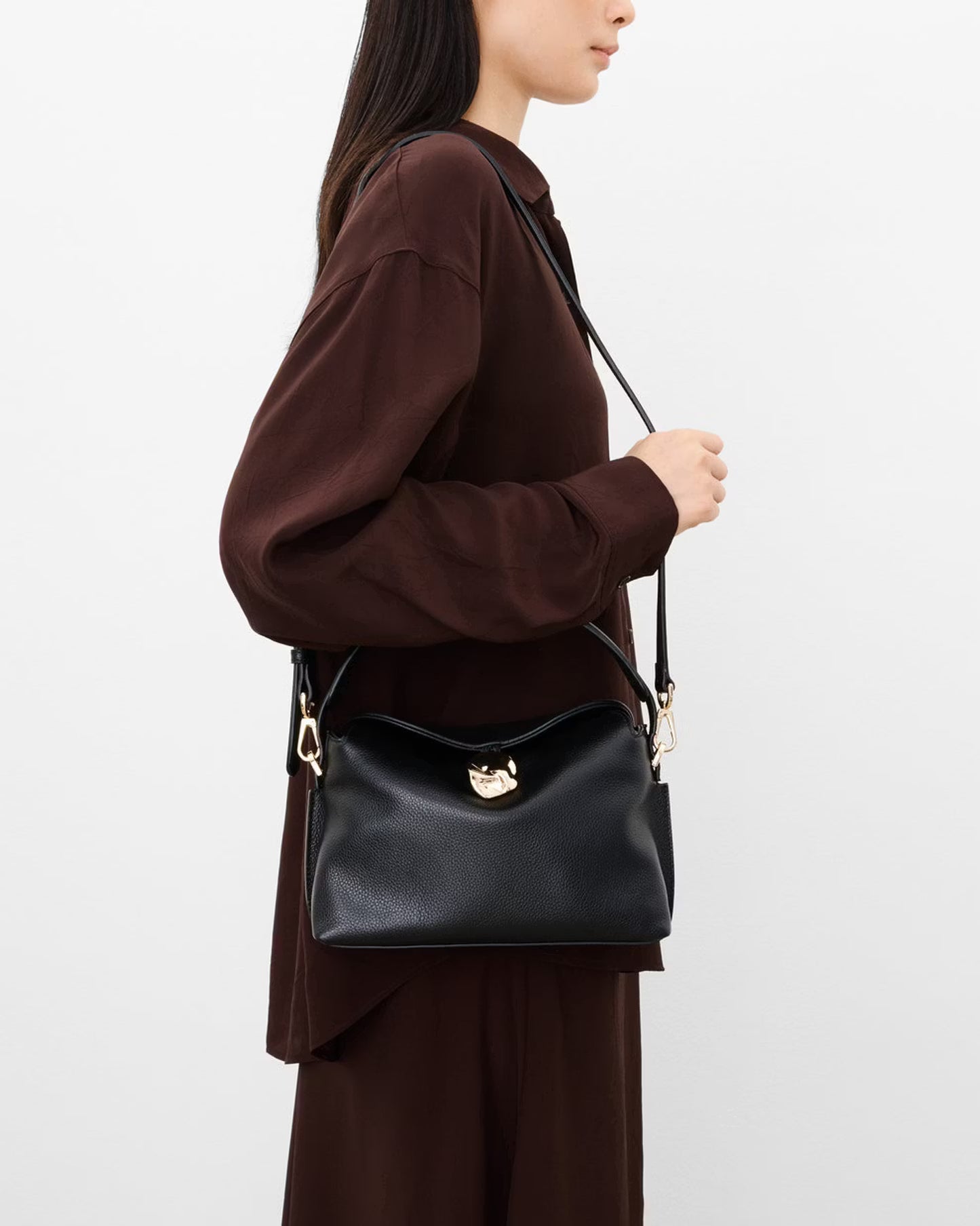 Hanna Mini Bag Grained Leather Black Flattered