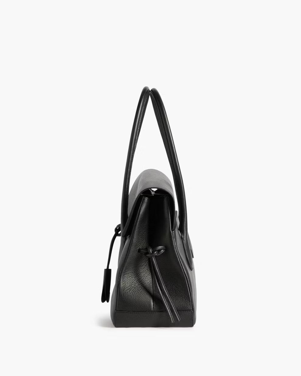 Lydia Tote Bag Grained Leather Black Flattered