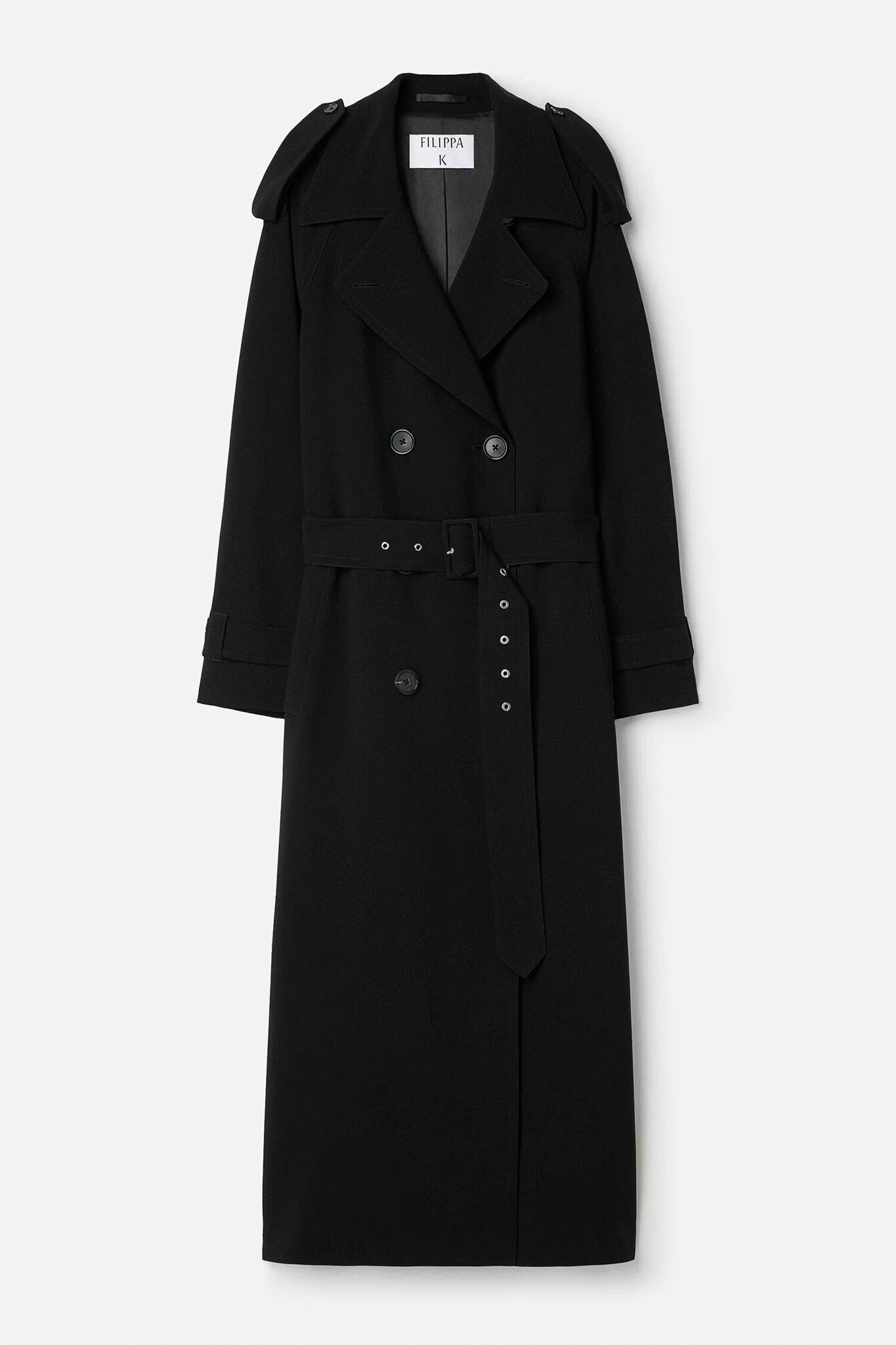 Draped Trench Coat Black Filippa K