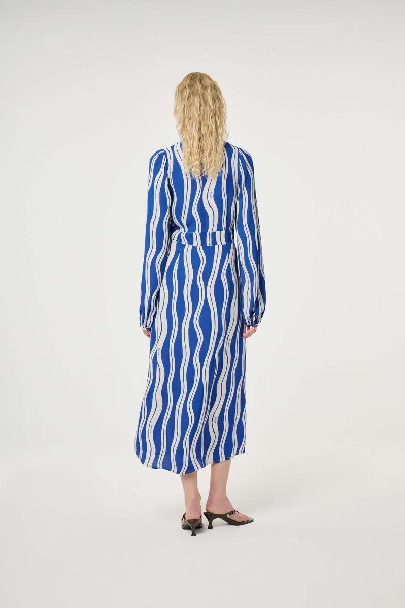 Ana Dress Cosy White/Cobalt Fabienne Chapot