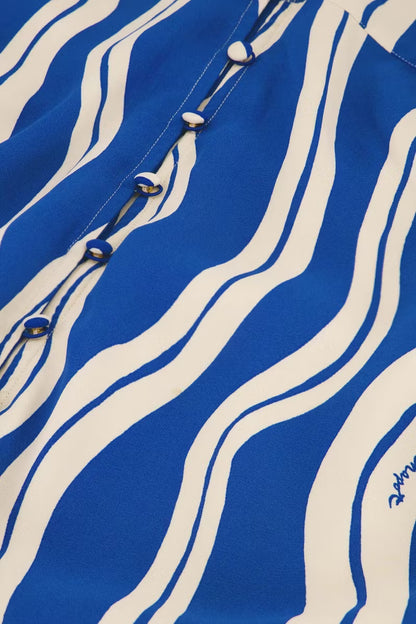 Ana Dress Cosy White/Cobalt Fabienne Chapot