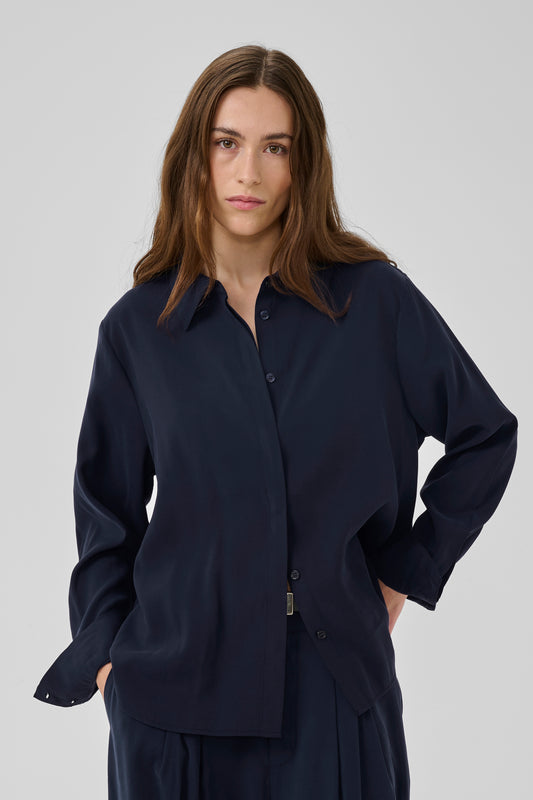 Mindy Shirt Dark Sapphire Blue My Essential Wardrobe