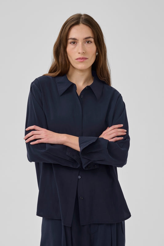 Mindy Shirt Dark Sapphire Blue My Essential Wardrobe