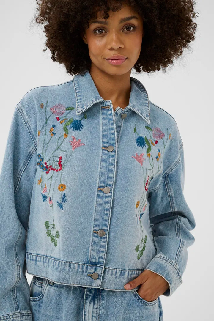 Tiala Aniceta Embroidery Jacket Light Blue Wash Culture