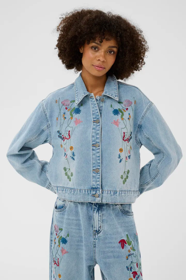 Tiala Aniceta Embroidery Jacket Light Blue Wash Culture