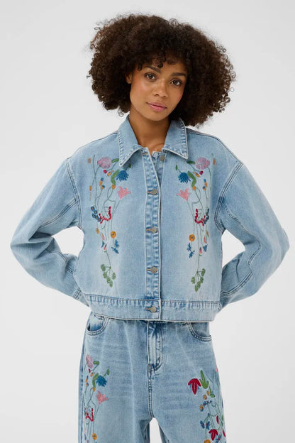 Tiala Aniceta Embroidery Jacket Light Blue Wash Culture