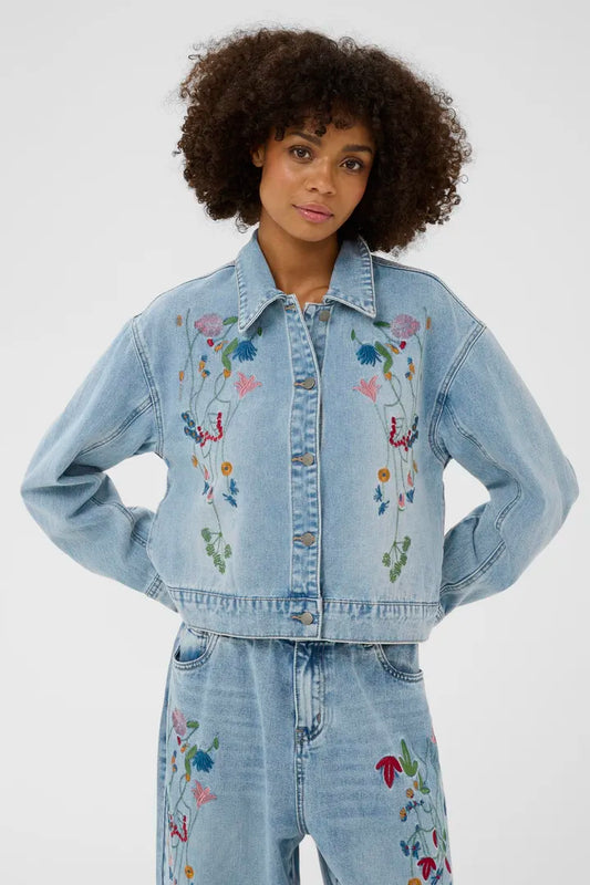 Tiala Aniceta Embroidery Jacket Light Blue Wash Culture