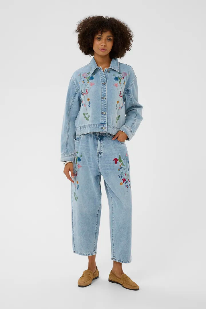 Tiala Aniceta Embroidery Jacket Light Blue Wash Culture
