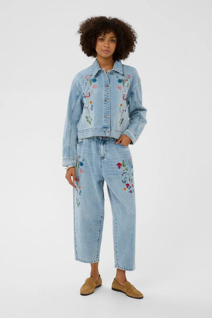 Tiala Aniceta Embroidery Jacket Light Blue Wash Culture