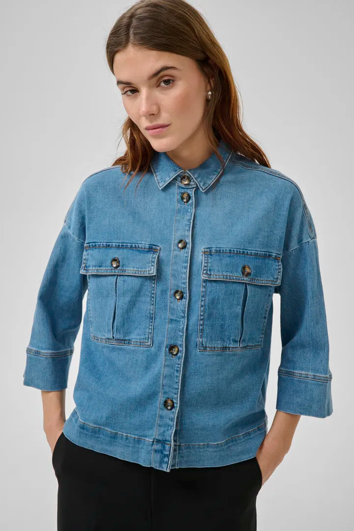 LaraMW Short Shirt 115 Medium Blue My Essential Wardrobe