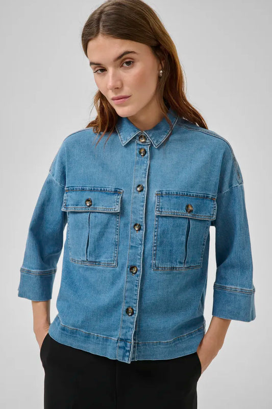 LaraMW Short Shirt 115 Medium Blue My Essential Wardrobe