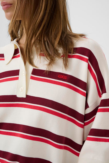 Taia SS Polo Pullover Egret/Multi color Gestuz