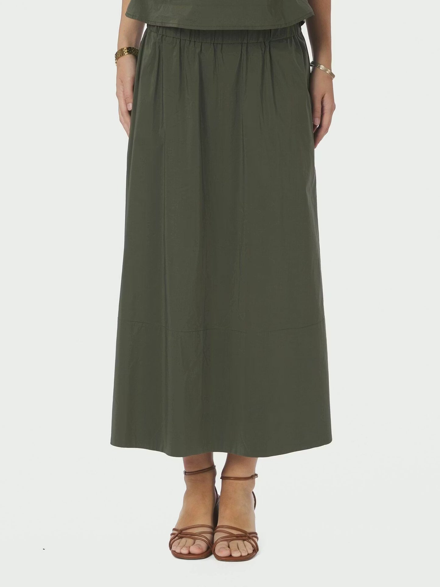 Yara Poplin Skirt Army Neo Noir