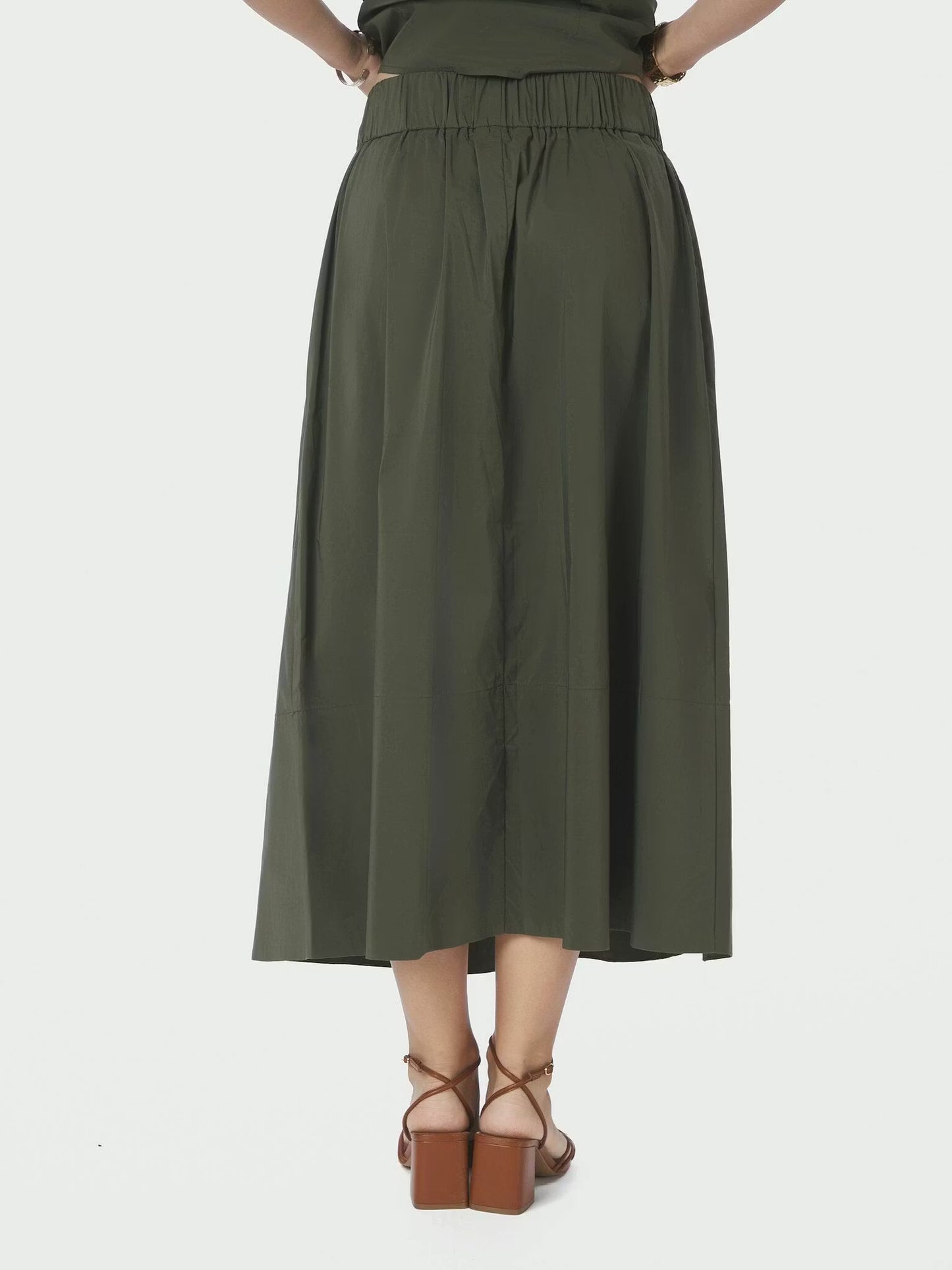Yara Poplin Skirt Army Neo Noir