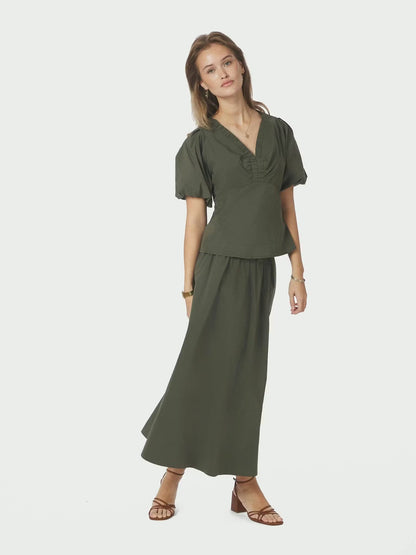 Yara Poplin Skirt Army Neo Noir