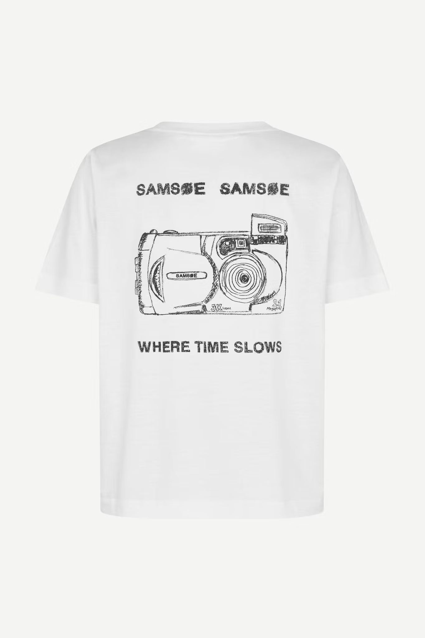 Sacamino SS T-shirt 15276 White Camera Samsoe Samsoe
