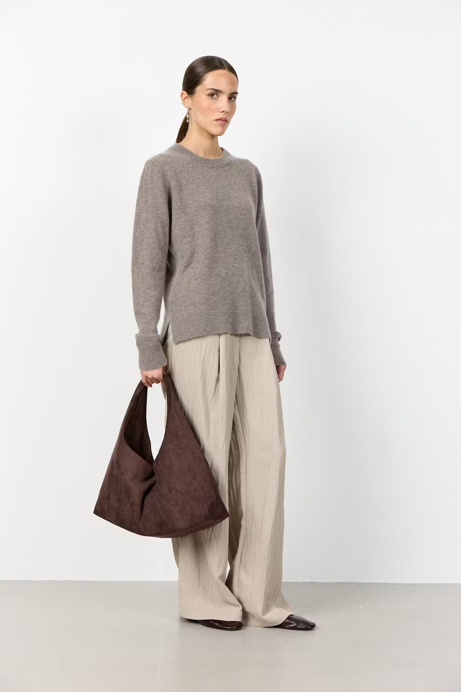 LR-Priscilla 1 Bag Brown Suede Levete Room