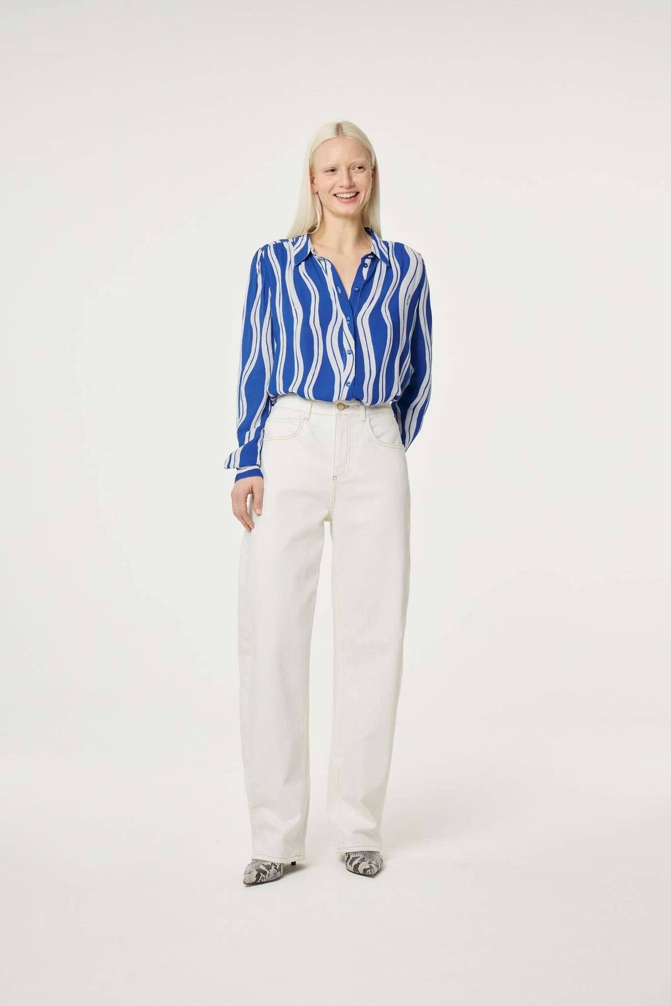 Coco Blouse Cosy White/Cobalt Fabienne Chapot