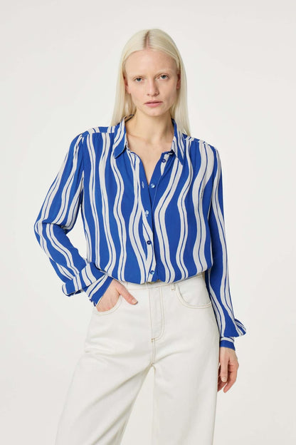 Coco Blouse Cosy White/Cobalt Fabienne Chapot
