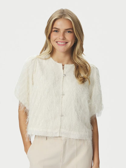 Aisa Frilly Blouse Creme Neo Noir
