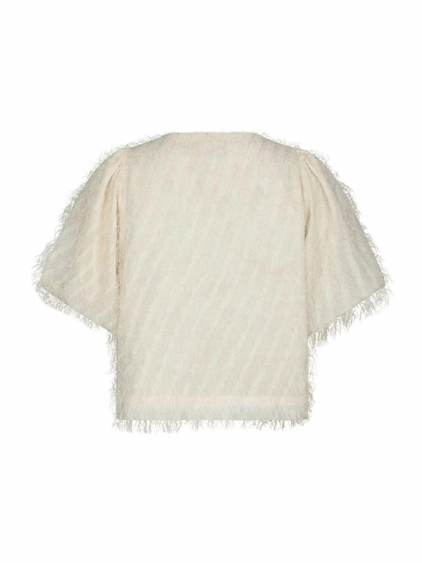 Aisa Frilly Blouse Creme Neo Noir