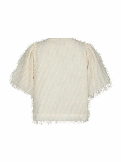 Aisa Frilly Blouse Creme Neo Noir