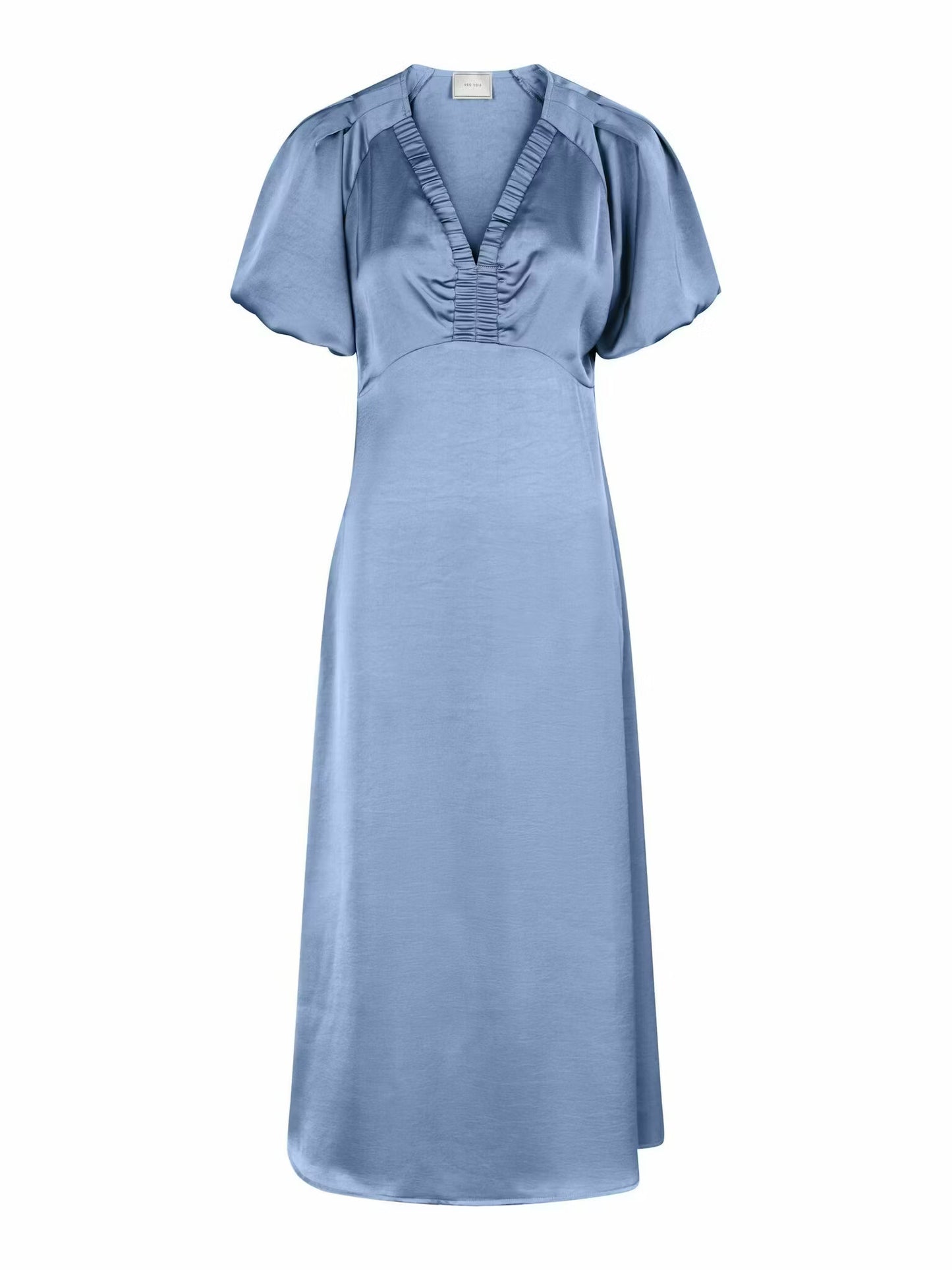 Illana Heavy Sateen Dress Smoke Blue Neo Noir