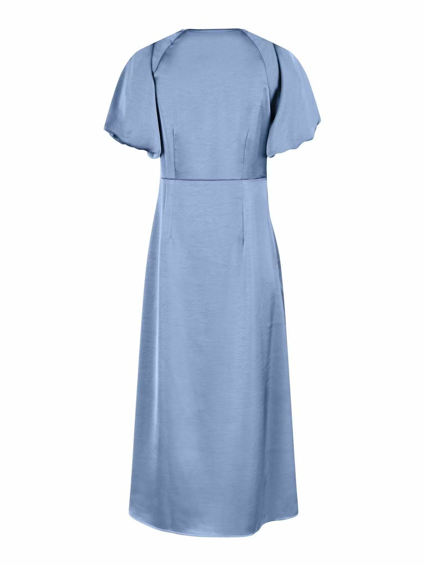 Illana Heavy Sateen Dress Smoke Blue Neo Noir