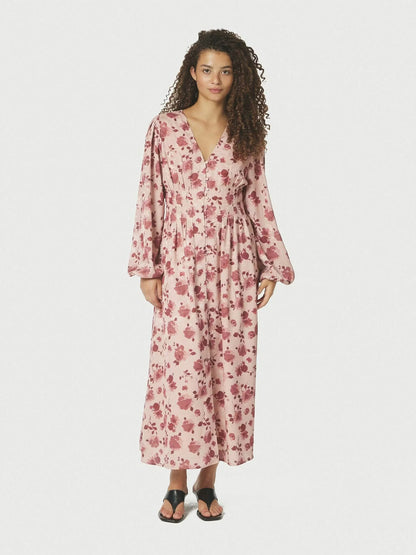 Jellie Print Dress Dusty Rose Neo Noir