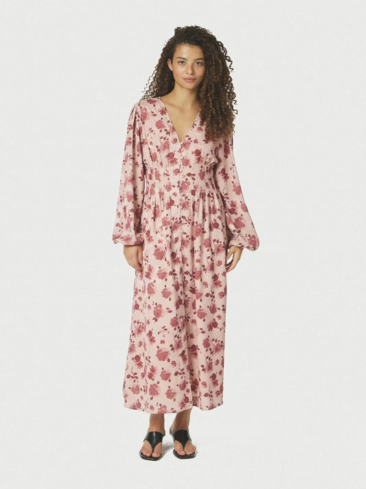 Jellie Print Dress Dusty Rose Neo Noir