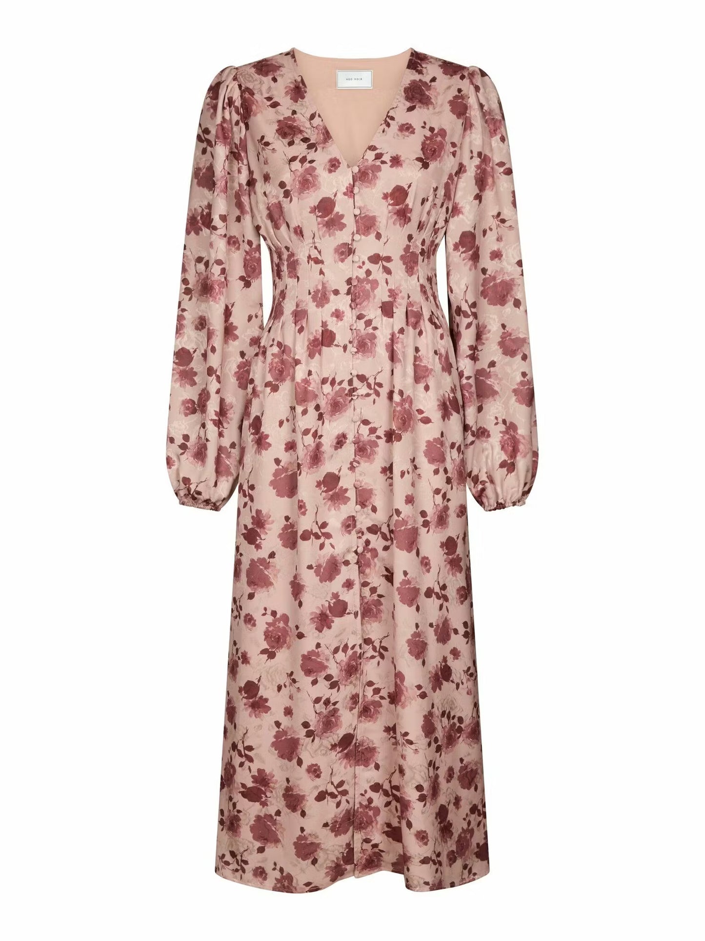 Jellie Print Dress Dusty Rose Neo Noir